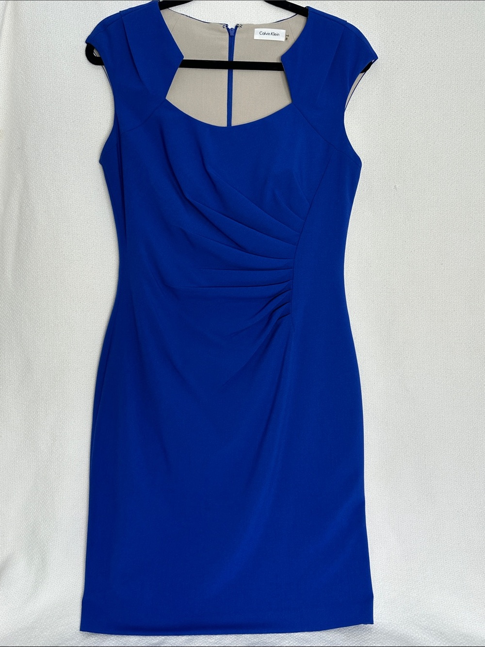 Calvin Klein Cobalt Blue Cap Sleeve Sheath Dress